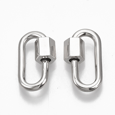 Brass Screw Carabiner Lock Charms KK-T047-08P-1