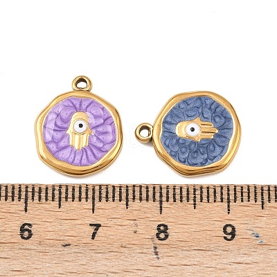 304 Stainless Steel Enamel Pendants STAS-P425-01G-04-1