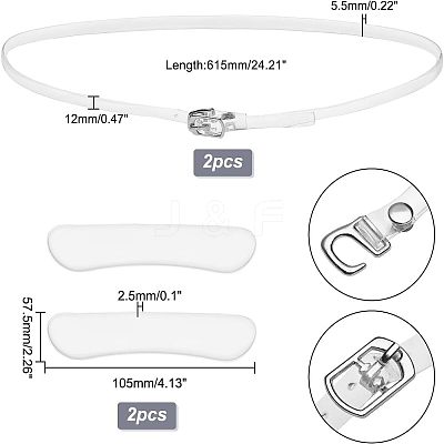 4 Pairs 2 Style Transparent TPU Shoelace & Silicone Stickers DIY-NB0006-70-1