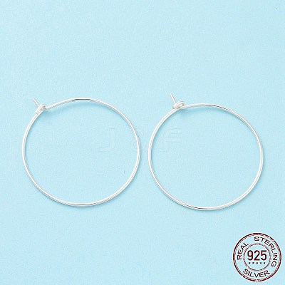 925 Sterling Silver Hoop Earring Findings STER-D035-24S-1