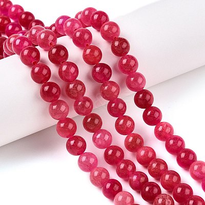 Dyed Natural White Jade Beads Strands G-T138-8mm-210-36-1