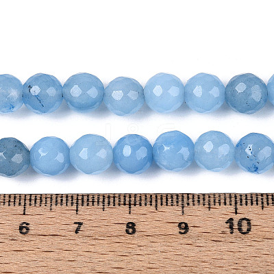Dyed Natural White Jade Beads Strands G-T139-8mm-60-15-1