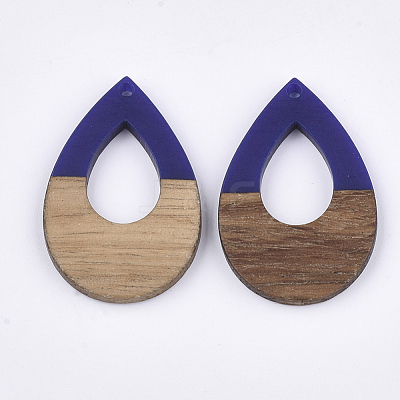 Resin & Walnut Wood Pendants X-RESI-S358-94B-1