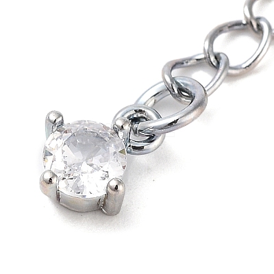 Brass with Cubic Zirconia Chain Extender KK-B102-43P-1