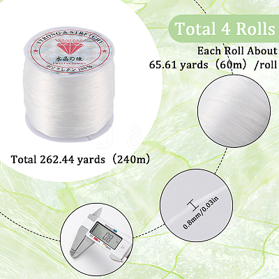 4 Rolls Flat Elastic Crystal String EW-SC0001-05D-1
