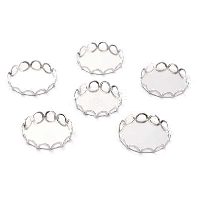 Non-Tarnish 304 Stainless Steel Cabochon Settings STAS-Y001-09E-P-1