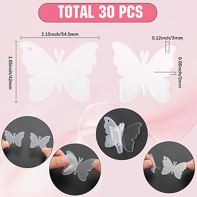30Pcs Transparent Acrylic Pendants OACR-SC0002-30B-1