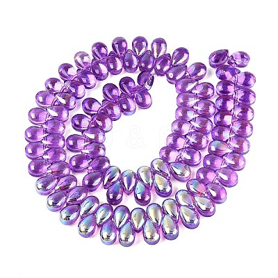 Electroplate Transparent Glass Beads Strands EGLA-N057-01A-09-1