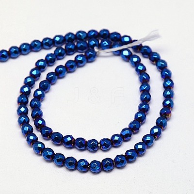 Electroplate Non-magnetic Synthetic Hematite Beads Strands G-J169B-4mm-03-1