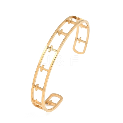 304 Stainless Steel Cuff Bangles for Women BJEW-S181-02G-A-1