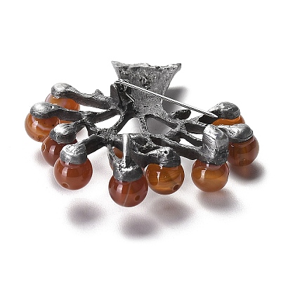 Resin Imitation Agate Tree Brooches LS-JEWB-M033-01AS-01-1