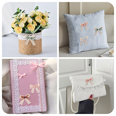 24Pcs 4 Styles Polyester Lace Bowknot Ornament Accessories DIY-TA0015-29-1