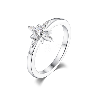 S925 Silver Zircon Star Jewelry Set Earrings Necklace Ring Elegant Fashion Accessories RI1010-8-1