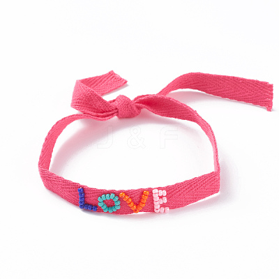 Twill Tape Nylon Cord Knotted Bracelets BJEW-Z013-33-1