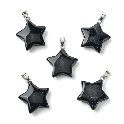 Synthetic Blue Goldstone Pendants GG-K002-10B-1