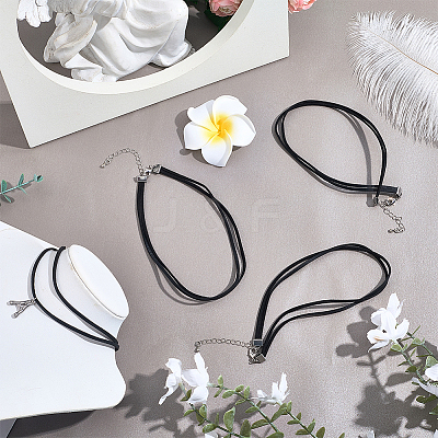 4Pcs Imitation Leather Double Layer Choker Necklaces NJEW-SC0001-68-1