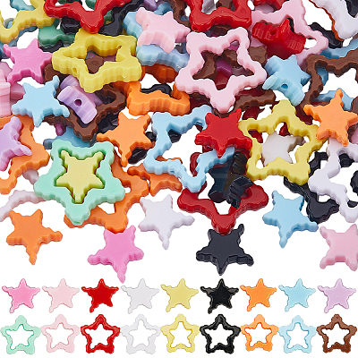 72Pcs 18 Colors Acrylic Beads OACR-SC0002-61-1