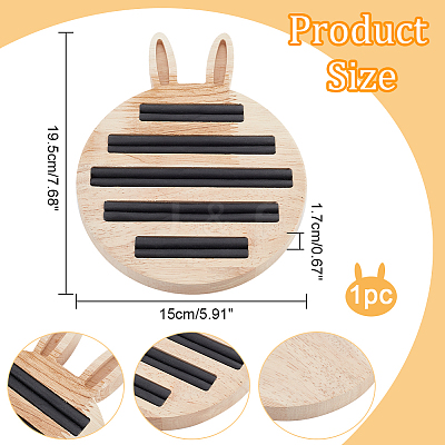 Rabbit Bamboo Ring Displays ODIS-WH0026-12-1