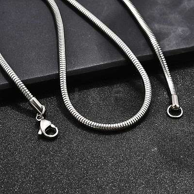Tarnish Resistant 304 Stainless Steel Snake Chain Necklaces STAS-M174-005P-3.2A-1