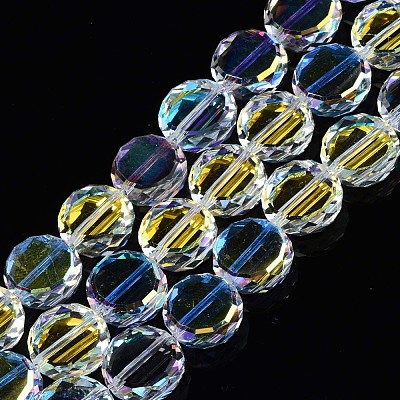 Electroplate Transparent Glass Beads Strands EGLA-N002-23A-B01-1