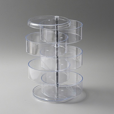 5-Layer Rotating Plastic Jewelry Storage Boxes AJEW-WH0258-621C-1