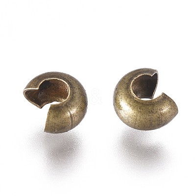 Iron Crimp Beads Covers KK-CJC0001-06A-AB-1