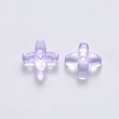Transparent Spray Painted Glass Beads GLAA-R211-06-C02-1