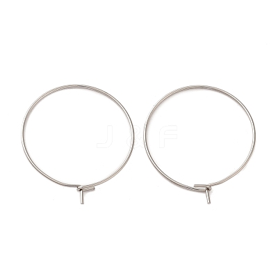 304 Stainless Steel Hoop Earrings Findings STAS-I120-60B-P-1