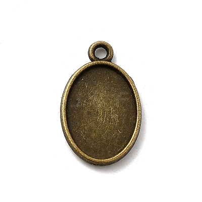 Oval Alloy Pendant Cabochon Settings PALLOY-N0088-15AB-NF-1