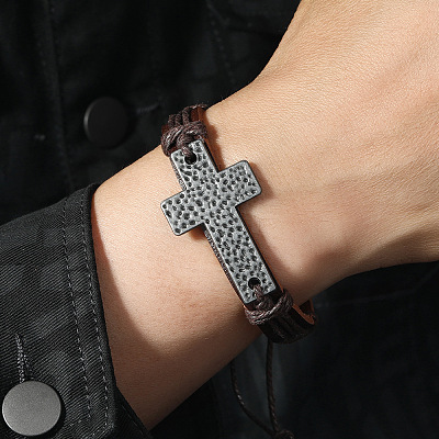 PU Leather Cord Adjustable Bracelets PW-WG27B74-02-1