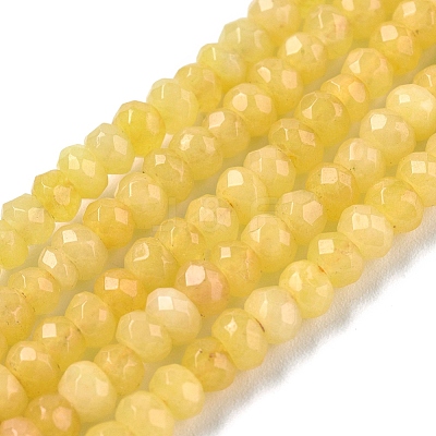 Dyed Natural Malaysia Jade Rondelle Beads Strands X-G-E316-2x4mm-47-1