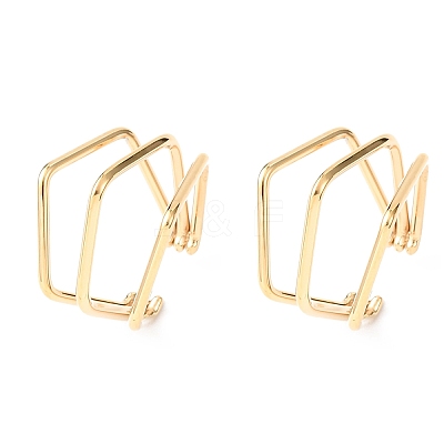 304 Stainless Steel Triple Pentagon Cuff Earrings EJEW-K268-88G-1