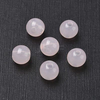 Imitation Jade Acrylic Beads X-SACR-S188-08mm-09-1