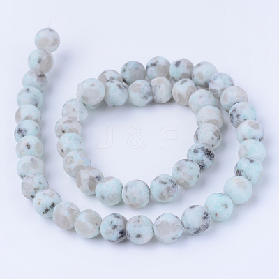 Natural Sesame Jasper/Kiwi Jasper Beads Strands X-G-Q462-10mm-17-1