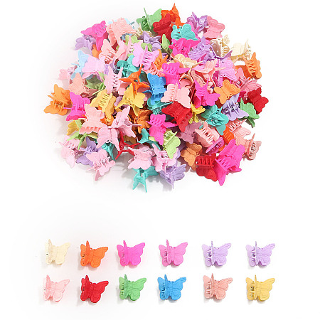 Butterfly Plastic Claw Hair Clips OHAR-PW0007-55-1