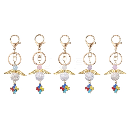 Resin & Alloy Enamel Pendant Keychain KEYC-JKC00763-1