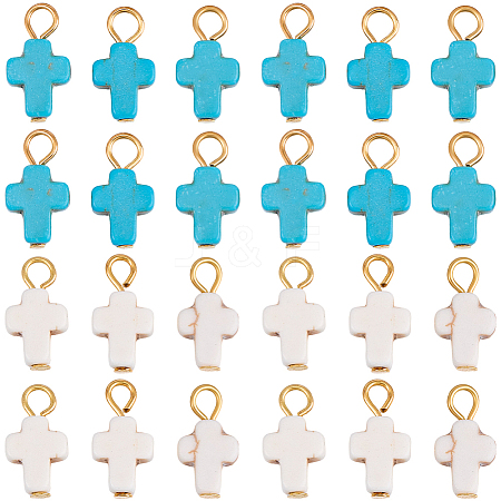 60Pcs Dyed Synthetic Turquoise Pendants FIND-BM0001-60A-1