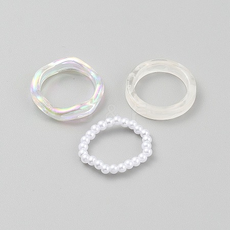 Acrylic Finger Rings for Women RJEW-WH0031-04B-1