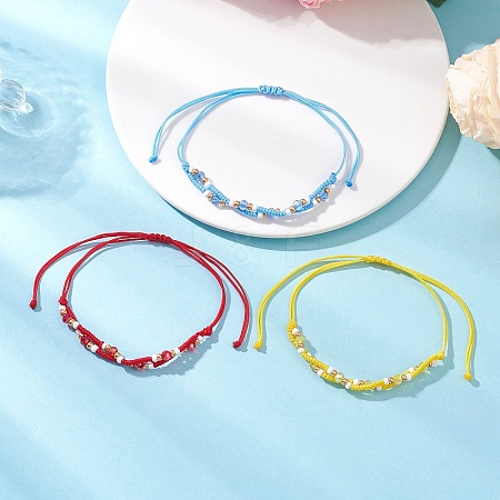 3Pcs Seed Glass Beaded Adjustable Bracelets BJEW-MZ00233-1