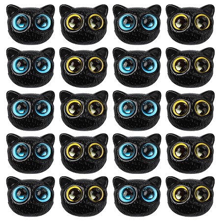 10Pcs 2 Colors Opaque Resin Beads RESI-YW0001-93-1