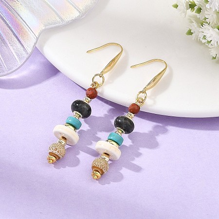 Natural & Synthetic Gemstone Dangle Earrings EJEW-JE07531-1