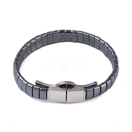 Synthetic Non-Magnetic Hematite Beaded Bracelets for Men BJEW-E102-01P-1
