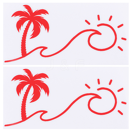 Beach Theme PVC Cartoon Self Adhesive Car Stickers FIND-WH0152-165A-1