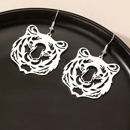 Tiger Head Alloy Dangle Earrings FS-WG96218-03-1