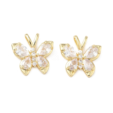 Brass Micro Pave Cubic Zirconia Pendants KK-L256-02G-1