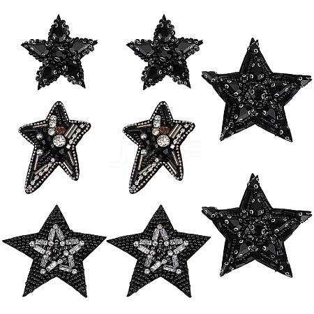 8Pcs 4 Styles Star Cloth Sew on Patches DIY-FG0010-23-1
