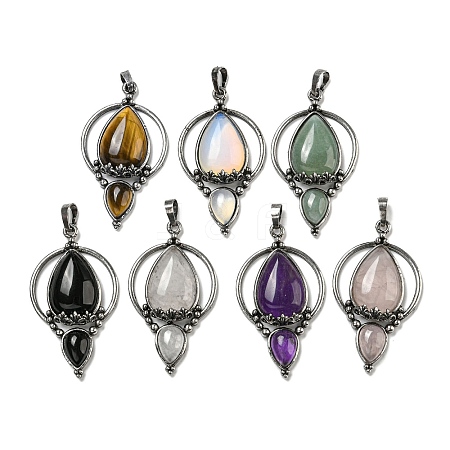 Natural & Synthetic Mixed Gemstone Pendants G-F766-04AS-1