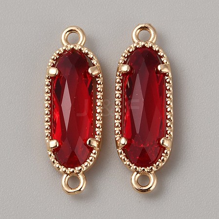Golden Plated Brass Pave Glass Connector Charms LS-FIND-WH0110-728G-09-1