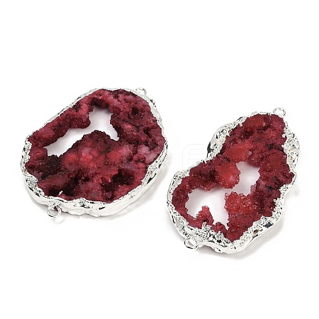 Dyed Natural Druzy Agate links G-R012-05S-06-1