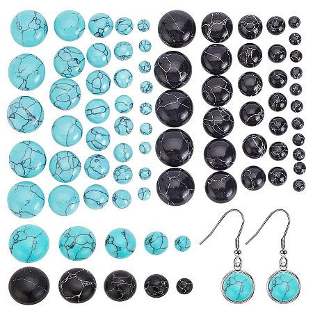 ARRICRAFT 150Pcs 10 Styles Synthetic Turquoise Cabochons TURQ-AR0001-23-1
